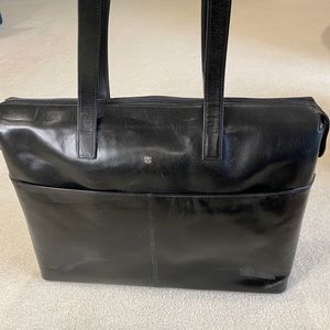 Bosca Black Leather Woman’s Laptop Briefcase